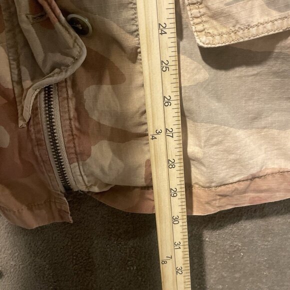 Free People Jacket Womens Sz Small Camouflage Lead The Way Tan Military Cinched - Picture 8 of 9